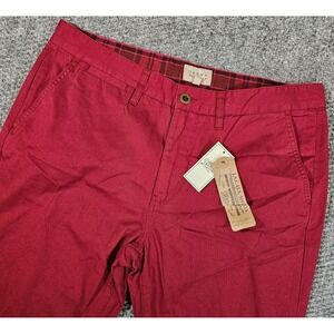 JACHS New York Chino Pants Straight Leg Casual Burgundy Size 36x34 Nwt‎
